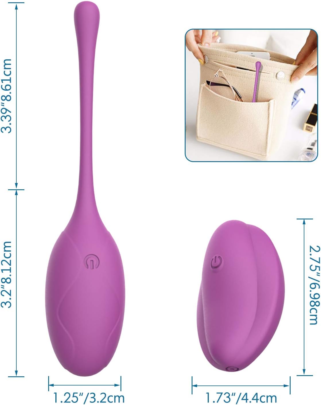 Kegel Exercise Balls by AL'OFA Premium Ben Wa Ball Tightening & Strengthen Bladder Control Trainer Pelvic Floor Exerciser for Beginners & Advanced - Doctor Recommended (Purple): Health & Personal Care