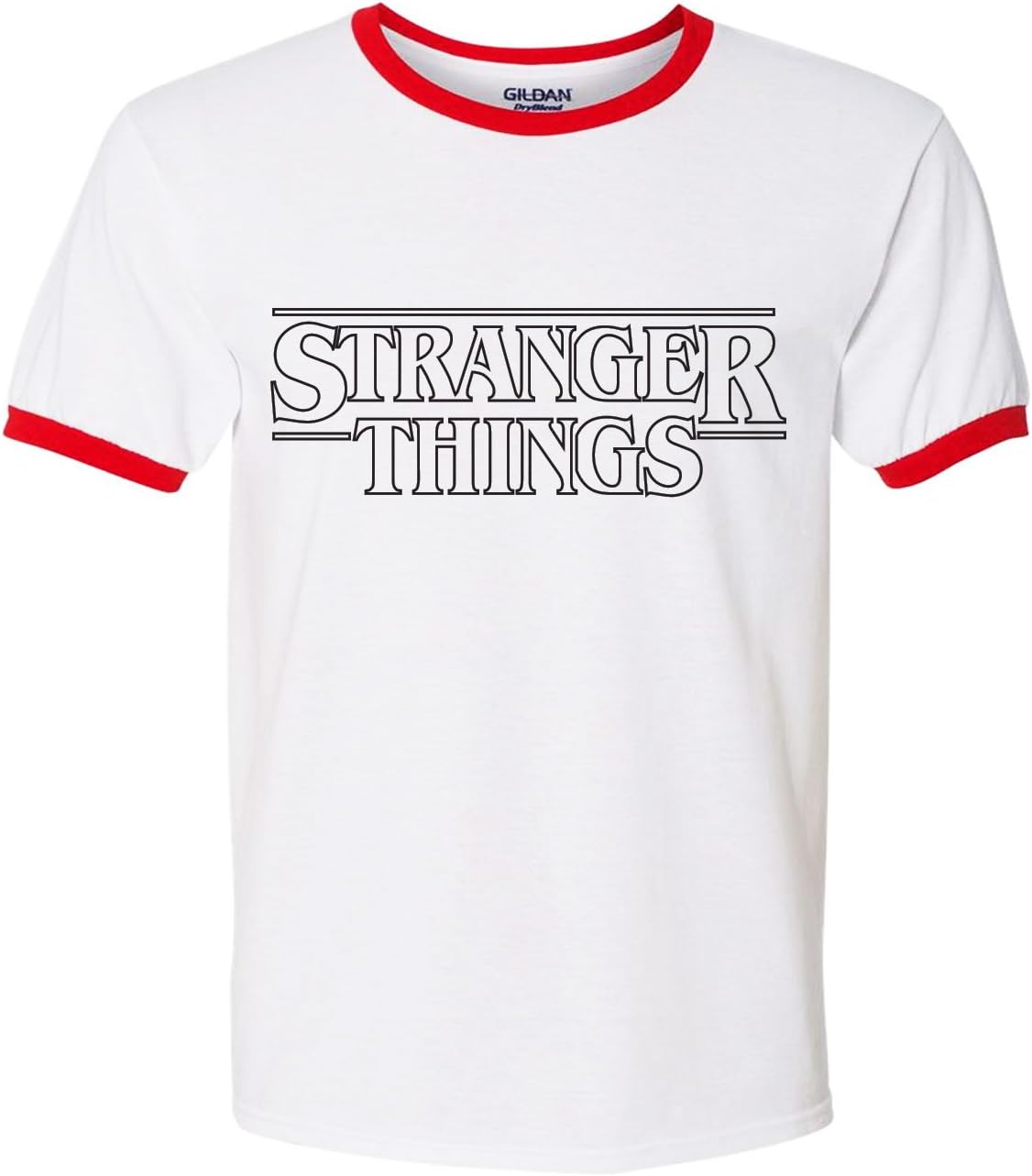 Strange Things Clothing Netflix Stranger Things Inspired T-Shirt (X-Large, White-Red)