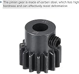 sourcing map RC 32P Pinion Gear 15T 5mm Shaft Carbon Steel Motor Gear for RC view 3
