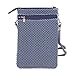 Damara Womens Lace Line Floweret Dotted Crossbody Phone Pouch,Blue