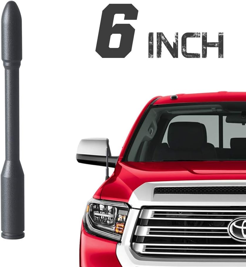 Rydonair Pure Copper Antenna Compatible with Compatible with 2000-2019 Toyota Tundra | 6 inches Rocket Style Antenna | Textured Black Powder Coated