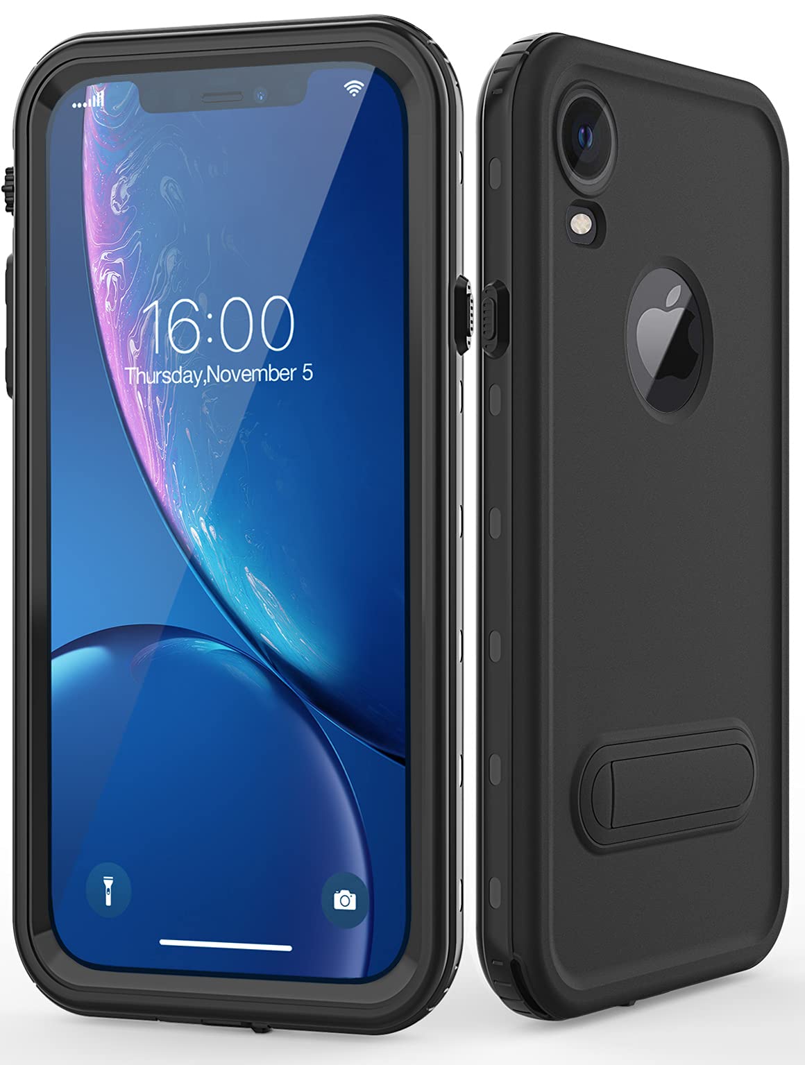 Photo 1 of Diverbox for iPhone xr Case Waterproof,Shockproof Dustproof IP68 Full-Body Sturdy with Kickstand Case Built-in Screen Protector,Underwater Full Sealed Cover Protective for iPhone xr (Black)