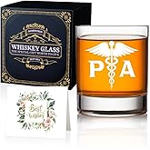 AGMdesign Funny Double sided Good Day Bad Day Don't Even Ask PA Physician Assistant Whiskey Glasses, Physician Assistant Gifts for Women Men Dentists Vet Medical Nurses, PA Graduation Gifts