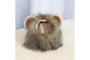 CiuGear Lion Mane Costumes for Cats & Small Dogs Adorables Soft Furry Pet Wigs with Cute Ears, Lightweight Halloween Christma