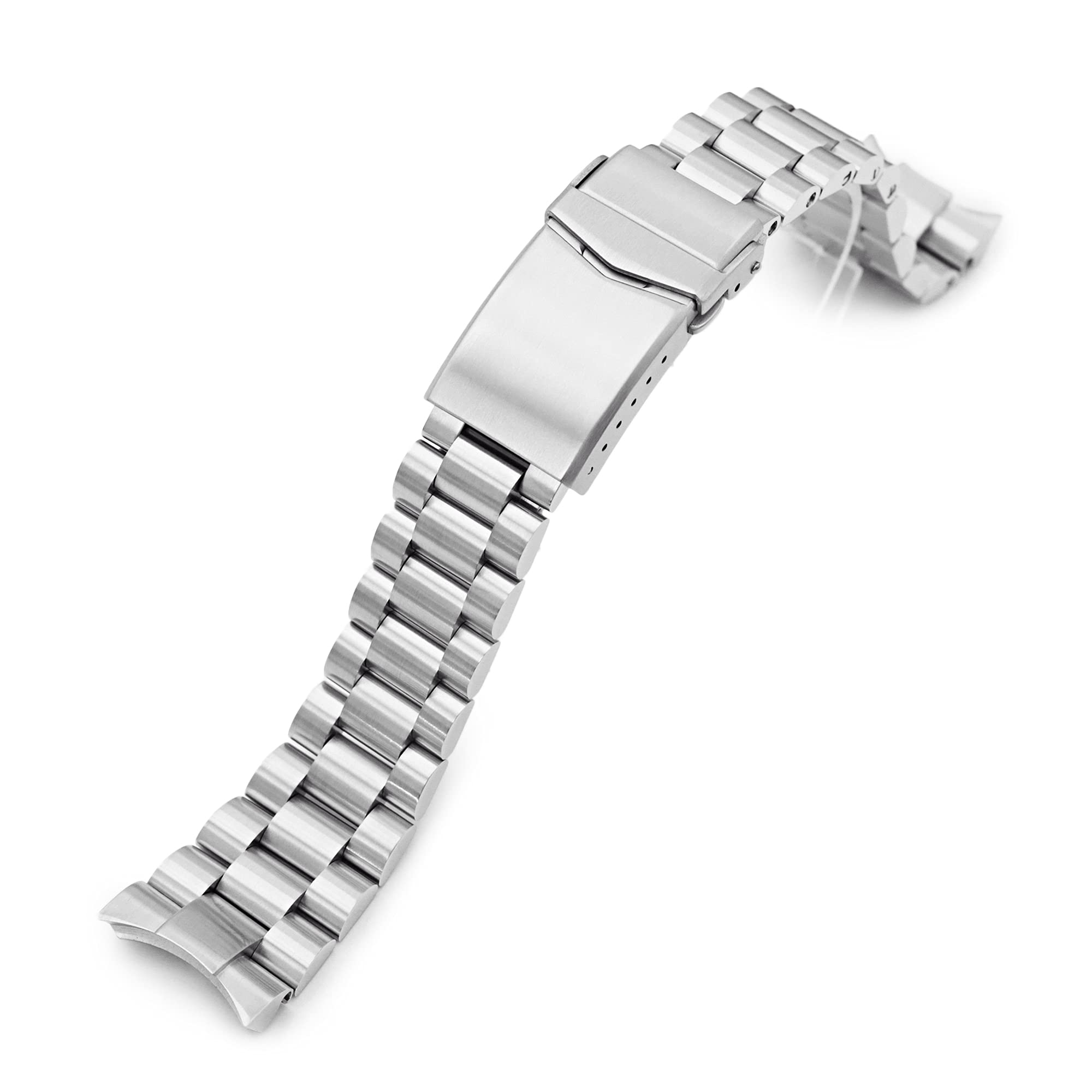 22mm Endmill 316L SS Watch Bracelet Compatible with Orient Mako II & Ray II, V-Clasp Brushed