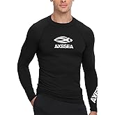 AXESEA Men Long Sleeve Rashguard UPF 50+ Rash Guard Swim Shirt Athletic Swim Tops