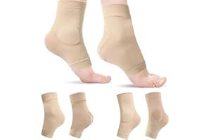 Sekonow 2 Pairs Ankle Heel Protector Gel Sleeve, Malleolar Achilles Tendon Padded Skate Socks Cushion with Silicone Pads for 