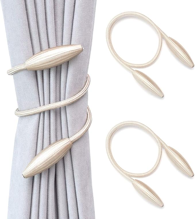 DEZENE 2 Pack Curtain Tiebacks,Random Modeling Drapery Tie Backs