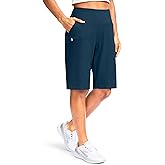 G Gradual Women's 12" Bermuda Long Shorts with Pockets High Waisted Stretch Knee Length Shorts for Women Summer Walking