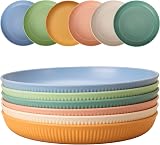 CSYY 6pcs Unbreakable Dinner Plates Set 9 Inch Plastic Deep Plates view 1