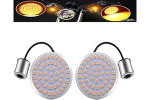 1156 LED Rear Turn Signal Light 2” Rear Brake Light Compatible for Motorcycle.Amber/Yellow (2-Pack).