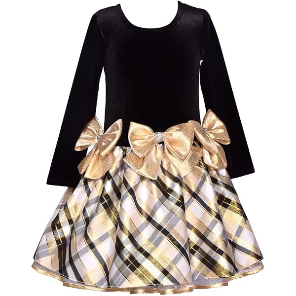 Amazon.com: Bonnie Jean Big Girls Metallic Plaid Dress Red 14: Clothing,  Shoes & Jewelry