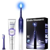 Bixdo Glossonic Brush Air Sonic Electric Toothbrush w/ Blue Light Whitening | 4 Cleaning Modes, 99.5% Plaque Removal, Enamel-Safe Whitening, 180-Day Battery For Sensitive Teeth &amp; Braces, USB-C + 2 Heads
