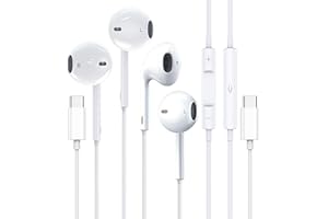 VZZBOO 2 Pack USB C Headphones for iPhone 15, USB C Type C Earbuds Wired in-Ear Earphones with Mic & Volume Control Compatible with iPhone 15 Pro/Pro Max, iPad Pro, Most USB C Jack Device
