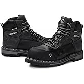 SUREWAY Soft Toe Heavy Duty Waterproof Work Boot, Men’s 6" Welt Oil/Slip Resistant Dual-Density Comfortable Outsole Leather Construction Industrial Safety Lace Up Work Boots - Brown