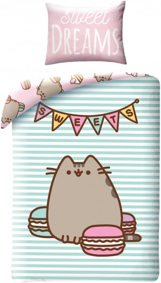 Pusheen The Cat Bedding Single Duvet Cover Set, 140 x 200 cm, Mint