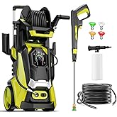 Pressure Washer Power Washers with Touch Screen, 5000PSIIMAX, High Pressure Cleaning Machine with 4 Quick Connect Nozzles and Foam Cannon for Cars Driveways Patios Fences