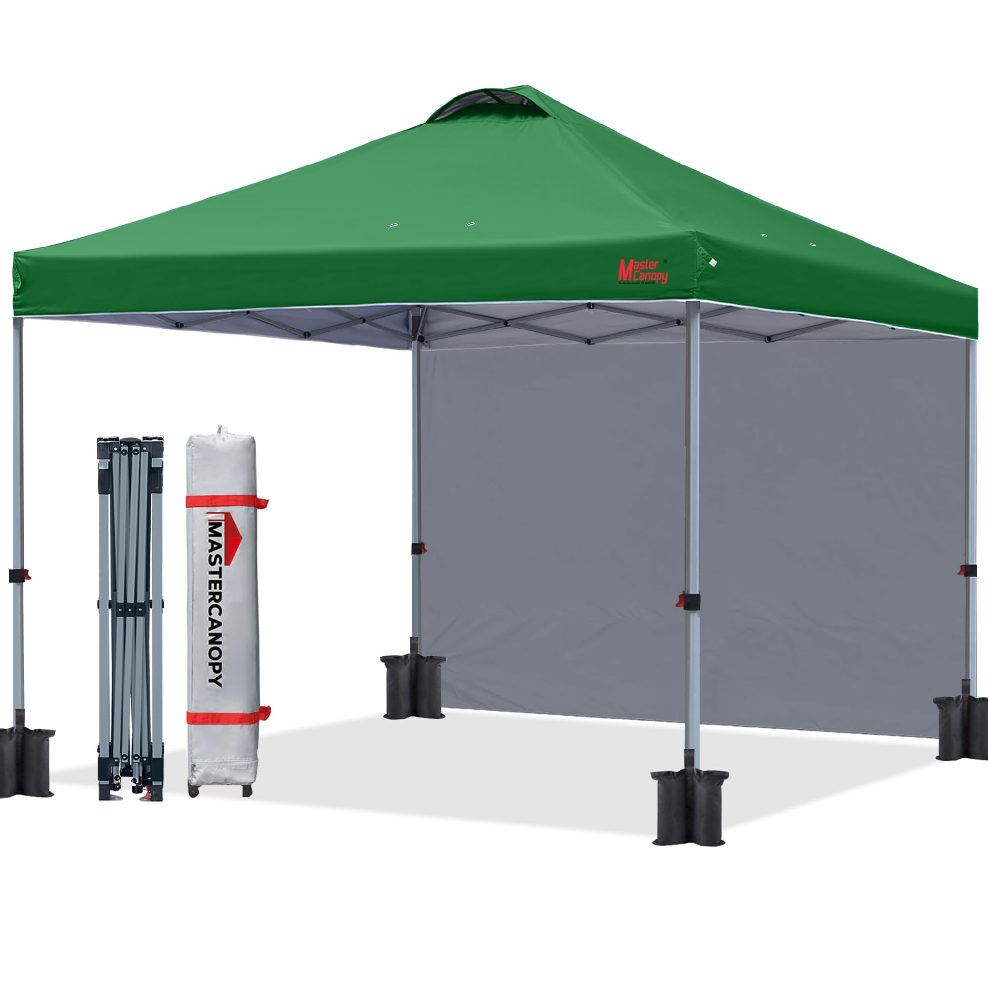 MASTERCANOPY Durable Ez Pop-up Gazebo Tent with 1 Sidewall (2.5x2.5M,Forest Green)