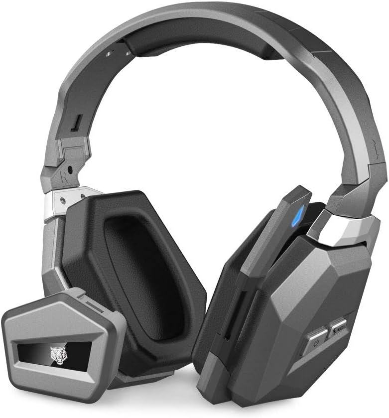 NOVPEAK 2.4Ghz Optical Vibration Wireless Gaming Headset Stereo Headphones for Xbox one/Xbox 360/PS4/PS3/PC/MAC/WII/TV (Silver)