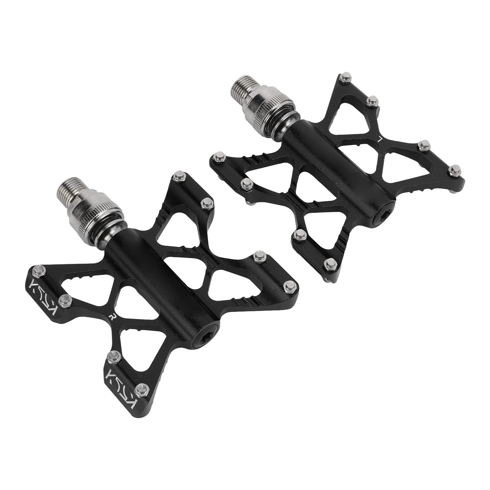 1 Pair Bicycle Quick Release Pedals Aluminum Alloy Bike Bearing Pedals for Road Mountain Folding Bikes (black (boxed))