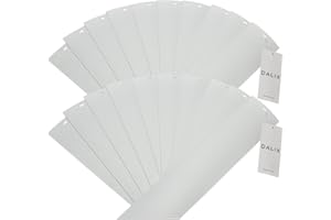 DALIX PVC Veritcal Blind Replacement Slats Curved Smooth White 82.5 x 3.5 (20-Pack)
