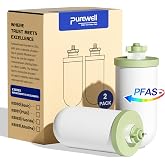 Purewell Upgraded 4-Stage Ceramic Gravity Water Filter with PFAS Reduction | NSF/ANSI 53 Certified, Lead, Chlorine &amp; Heavy Metals, Compatible with Berlkey&reg;, ProOne&reg; &amp; Gravity Water Filter System, 2 Pack