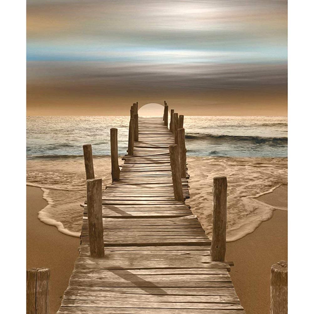 Diamond Painting Kits with Tools, Meecaa Bridge Landscape Sea DIY 5D Full Drill Cross Stitch Diamond Mosaic Art Crafts 30x40cm (Bridge)