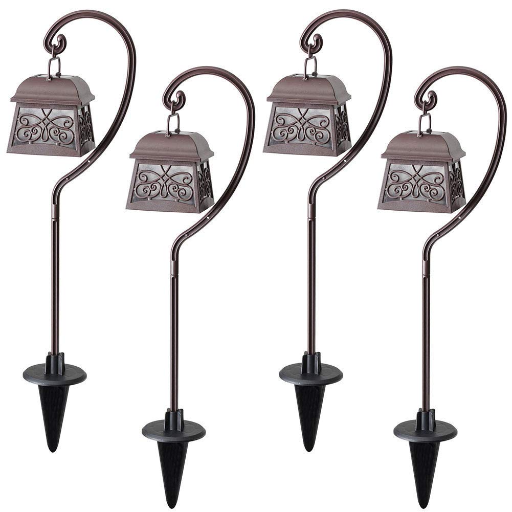 Maggift 22 Inch Hanging Solar Lights Multipurpose Shepherd Hook 4 Pack
