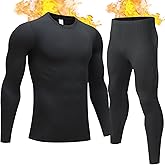 TEEPIRE Mens Thermal Underwear Set with Lightweight Ultra Soft Fleece Lined,Long John Set, Skiing Base Layer