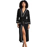 HEARTNICE Womens Cotton Robe, Soft Kimono Spa Knit Long Bathrobe Lightweight Loungewear