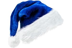 CIPOWM Christmas Santa Hat for Adults, Velvet Santa Hats Plush Christmas Hat for Xmas New Year Party Decorations and Supplies
