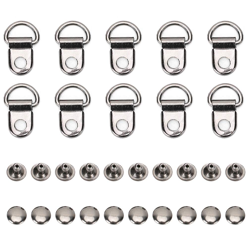 100 Sets Shoelace Hook D Ring Eyelet Buckle Brass Eyelets Grommets Metal Stud Fasteners for Shoe Leather Bag Rivet Tool