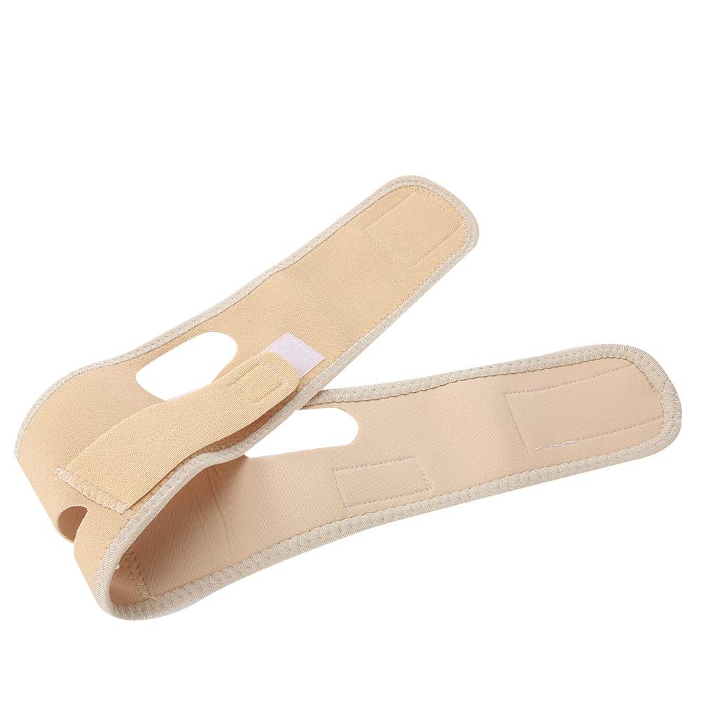 Facial Lifting Slimming Belt, V Face Line Belt Breathable Double Chin Lift Up Anti Wrinkle Slimming Bandages(Beige (2#))