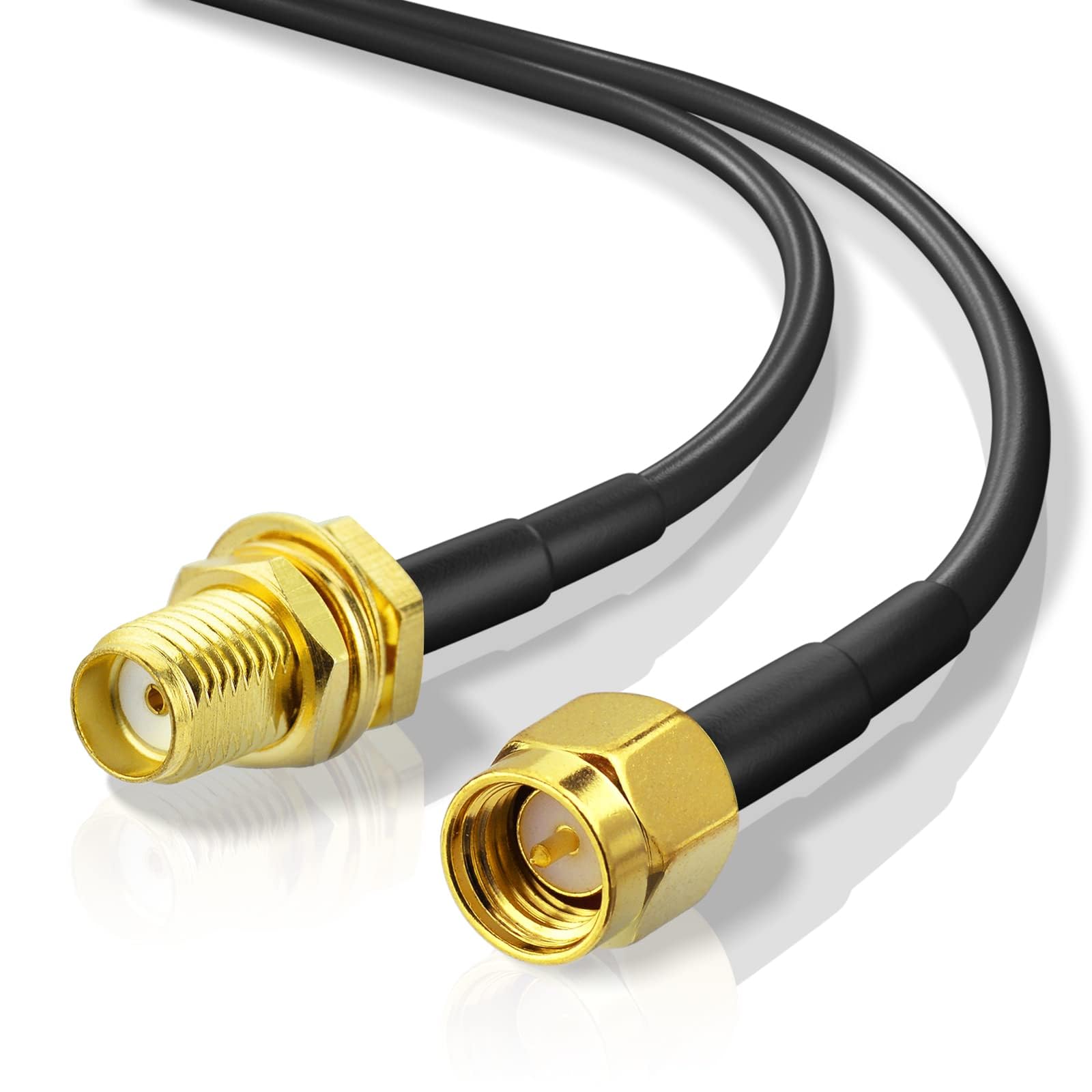 Superbat SMA WiFi Antenna Extension Cable 3m Male to Female RG174 Coaxial Cable 50ohm for 4G LTE Router, Gateway Modem, PCIe Network Card, RTL-SDR USB Dongle Adapter, GPS/WiFi/SDR Equipment etc