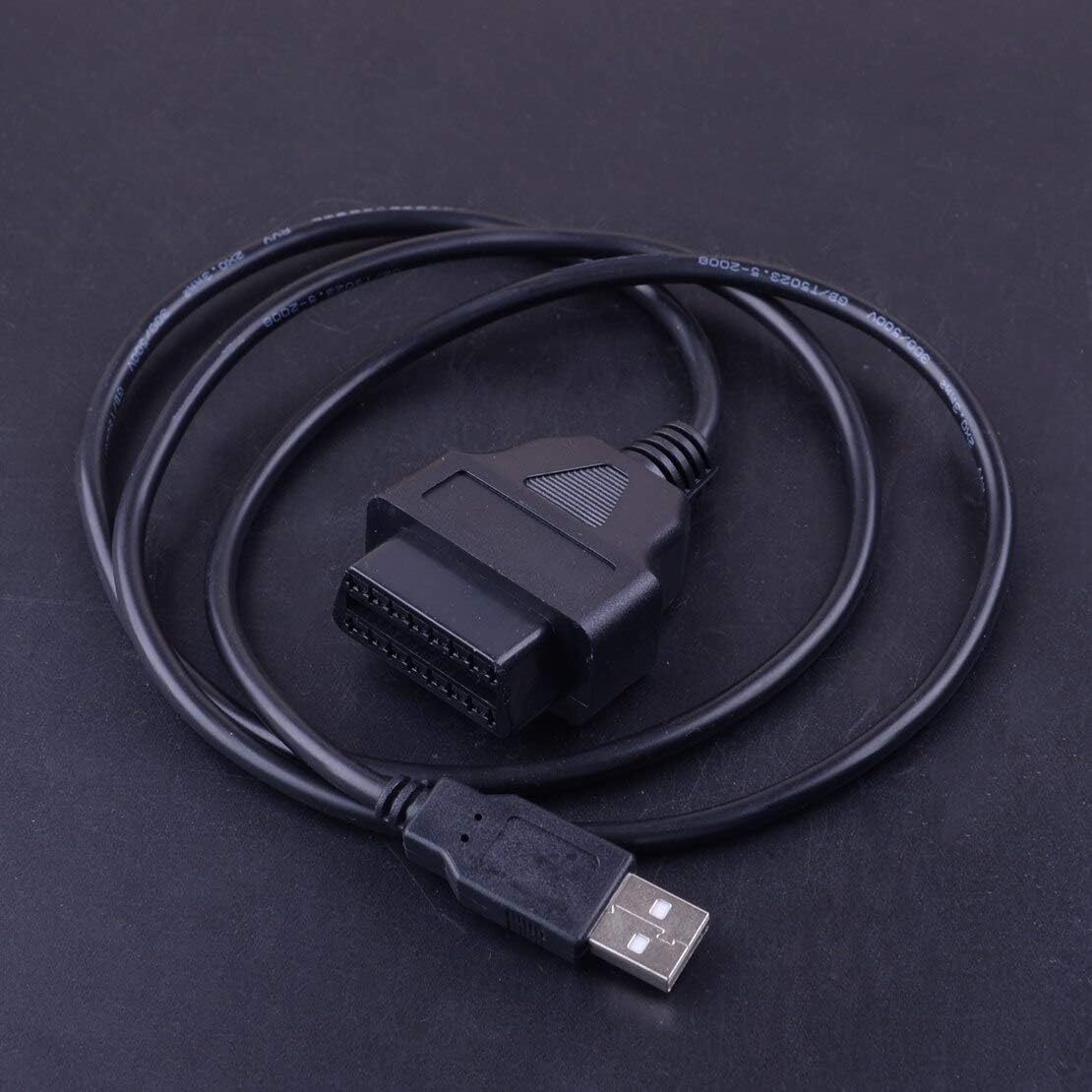 StoreNO12345 - Black 16 Pin Obd2 To Usb Charger Adapter Connector Interface Cable Diagnostic Tool Automobiles Cable