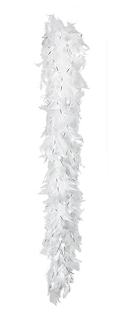 Boland 52672 - Federboa, Circa 180 cm, weiß / Silber