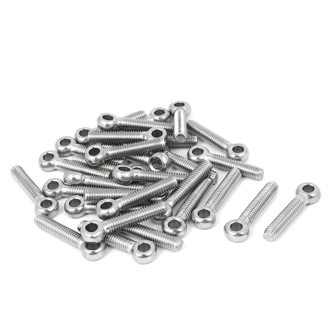 Sourcingmap M6 x 30mm 304 Stainless Steel Machine Shoulder Lift Eye Bolt Rigging 30pcs