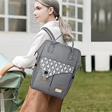 Lekebaby Nappy Changing Bag Backpack with Changing Mat Grey Arrow Print view 7