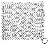 Stainless-Steel Chainmail Scrubber for Cast-iron Cleaner, Skillet, Pan, Griddle and Wok by Utopia Kitchen