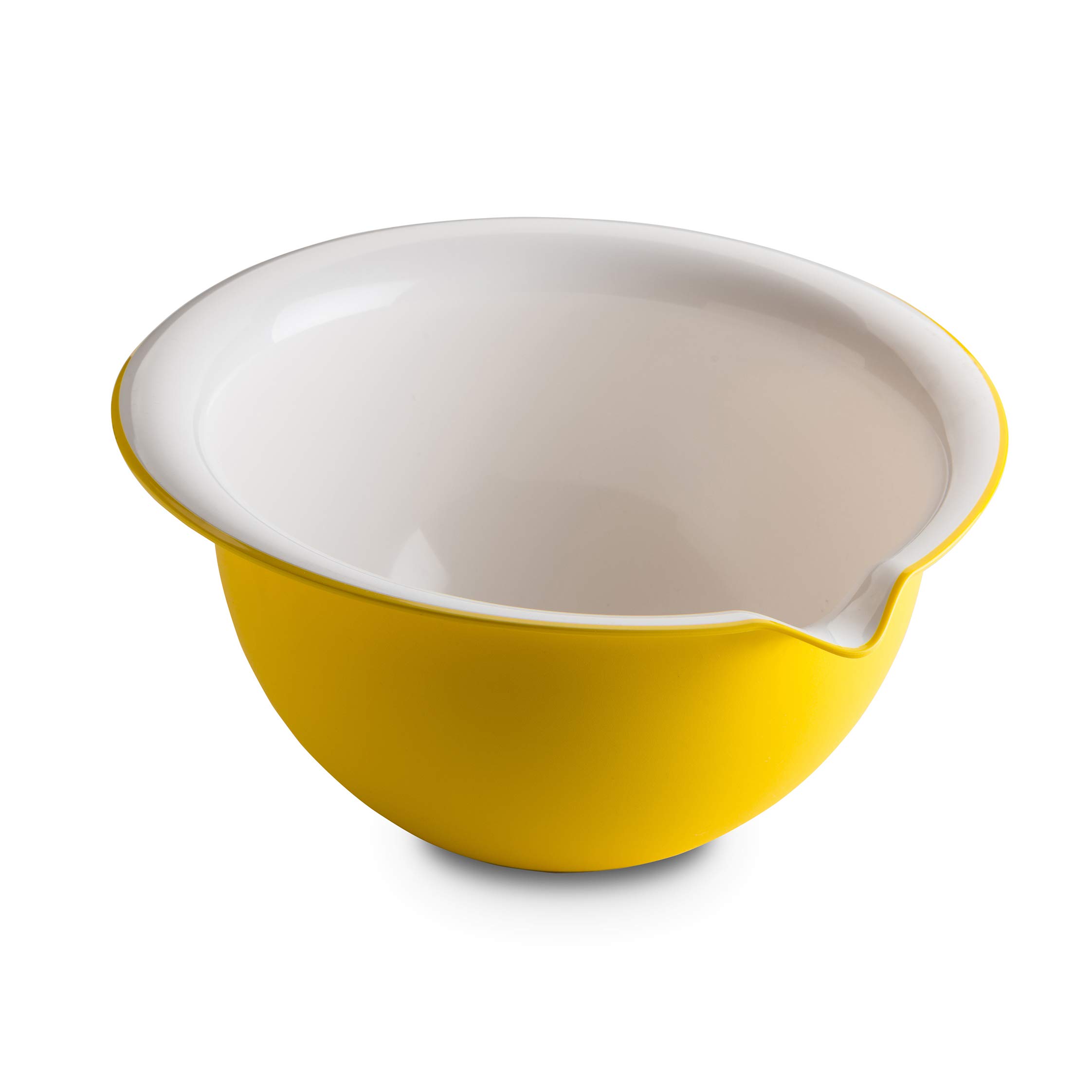 Omada Design Mixing Bowl 9.84 x 9.25 x 5.12 inch (25x23,5x13 cm), 70.39 fl oz (2lt), White Inside and Colored Outside, in Antibacterial, Sanaliving Line