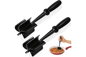 MIWEVRO 2P Meat Chopper, Hamburger Chopper Utensil, Professional Heat Resistant Nylon, Masher & Smasher Meat, Potato Masher Ground Beef & Turkey -Non Stick Mix Chopper for Kitchen Tool