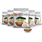 Tassimo Jacobs Cappuccino, Rainforest Alliance Certified, Pack of 5, 5 x 16 T-Discs (8 Servings)