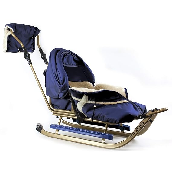 Kinderschlitten Babyschlitten Piccolino Gold Granatblau