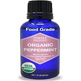Organic, Peppermint Oil, Food Grade, Edible, for Digestion, IBS, Hair – 100% Pure, Peppermint Essential Oil, Mint Oil, Safe f