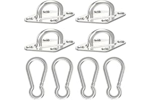 Goiio 4 Pcs 2.36 Inch Pad Eye Plate Hook, 304 Stainless Pad Eye Plate, for Outdoor and Indoor Activities