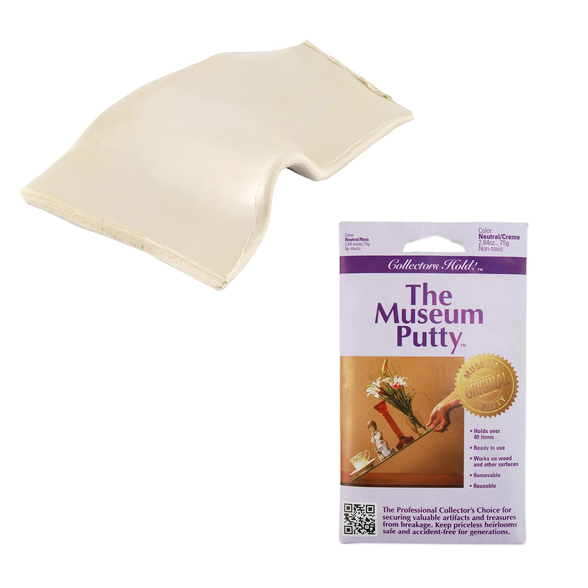 Quakehold! 99111 2.64-Ounce Museum Putty, Neutral/Crème, White