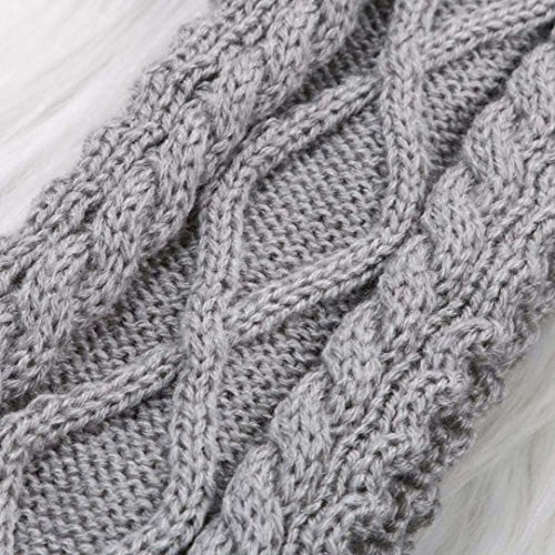 Binmer(TM)Winter Outdoor Fashion Warm Cable Knit Leg Warmers Foot Glove (Light Gray) - Thumbnail 5