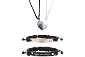 LONG TIANTIAN Couple Bracelet Matching Necklaces for Bf and Gf Couple Gift for Her Valentines Day Gifts for Girlfriend Matching Bracelets Couples Promise Necklace for Him Jewelry For Couple Trendy Couple Valentines Day Gifts