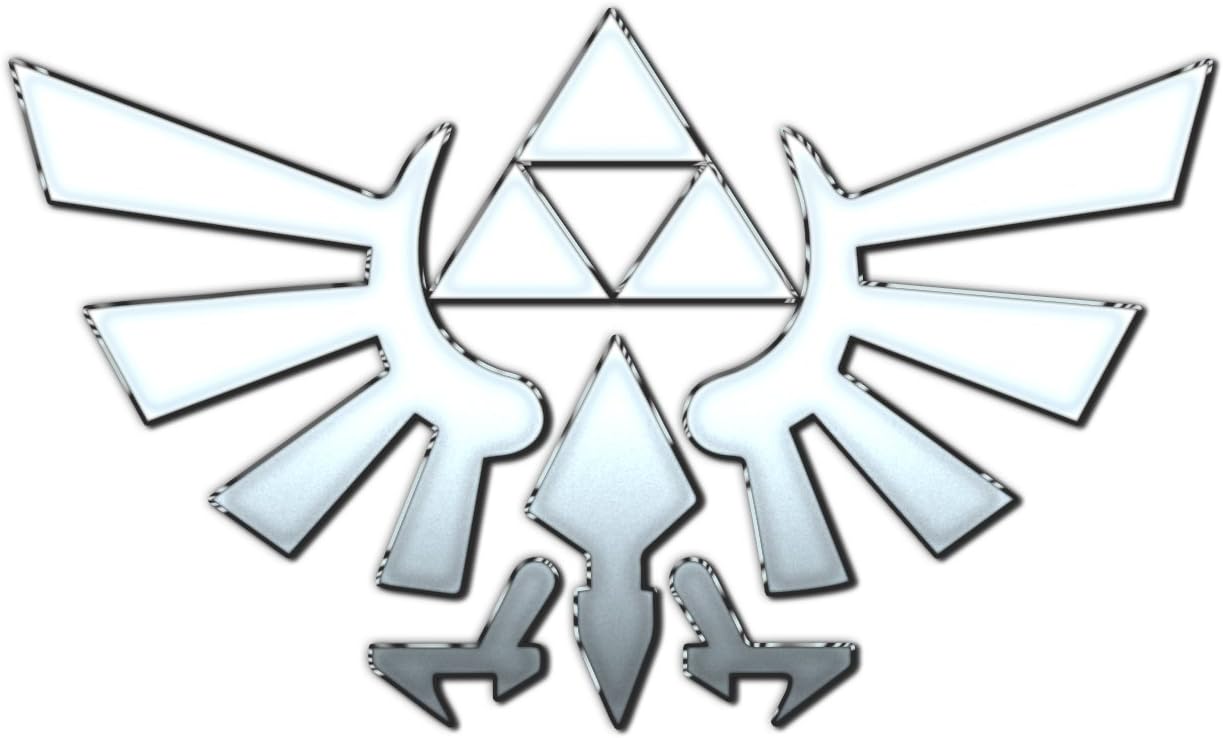 Bargain Max Decals Zelda Inspired Wings White Silver Symbol Window Laptop Car Sticker 5.5"