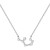 ChicSilver 925 Sterling Silver CZ Astrology 12 Constellation Horoscope Zodiac Necklace Birthday Gift,16-18 inch(with Gift Box)
